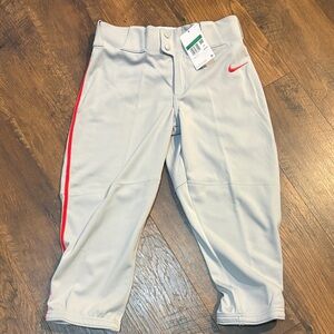 Nike Kids Gray baseball Pants with Red Accent